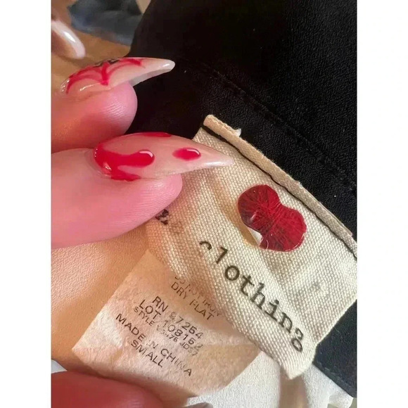 ONE CLOTHING sheer cream black trim blouse womens size small colquette - Picture 8 of 8